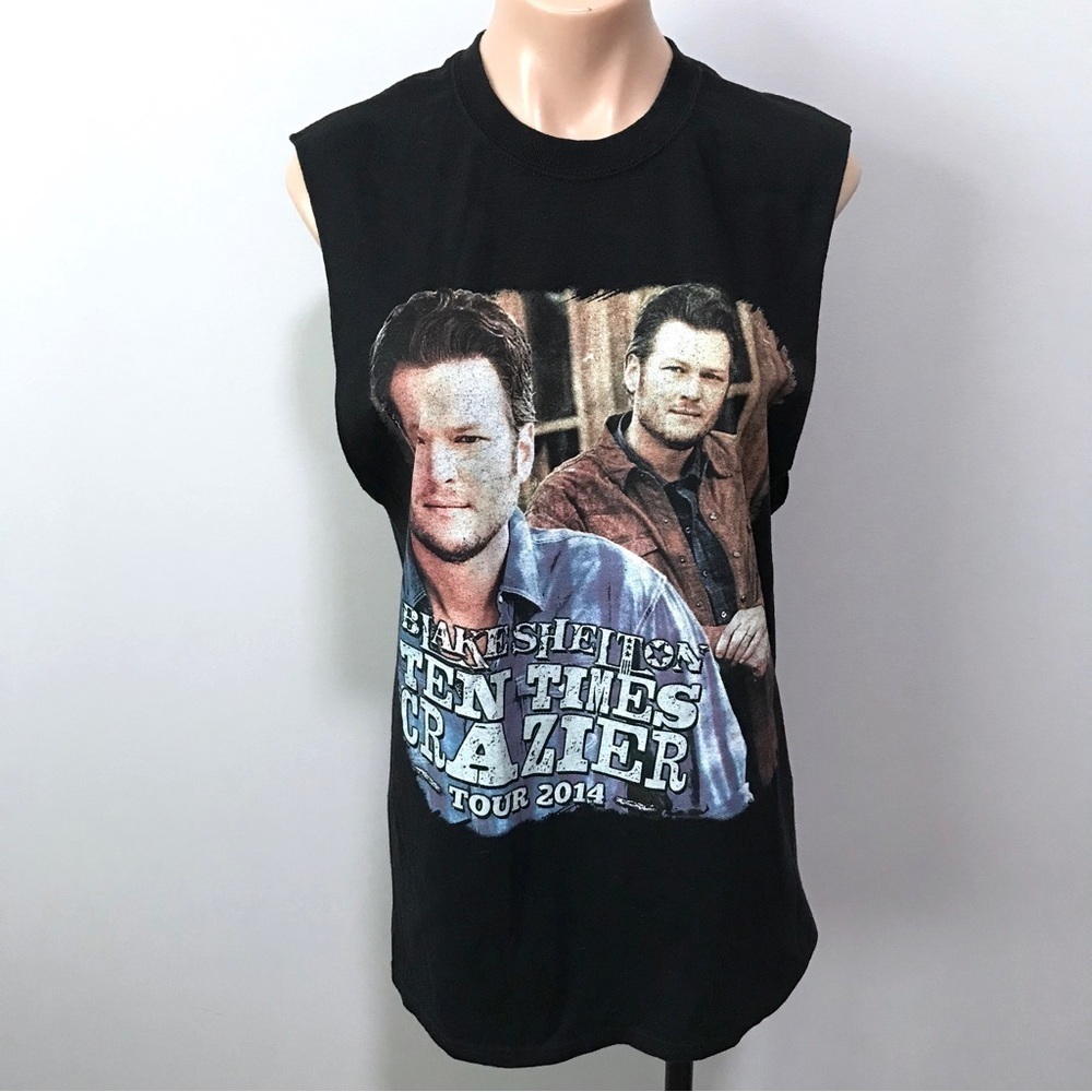 Blake Shelton Ten Times Crazier Tour 2014 Cut Off T-shirt Country Music